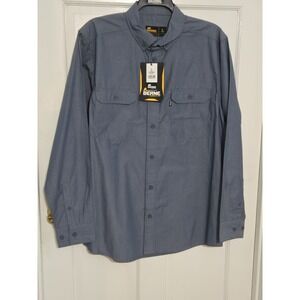 Berne Workwear button up t shirt‎ blue long sleeve Mens sz Large Tall NWT